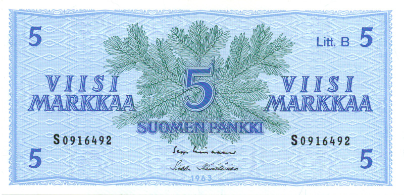 5 Markkaa 1963 Litt.B S0916492